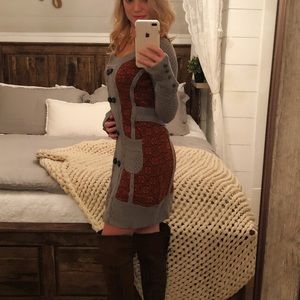 Anthropologie Pumpkin knit sweater dress
